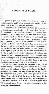 <em>Source gallica.bnf.fr / Bibliothèque nationale de France.</em></br>Document numérisé <a href="/emmanuel-lucien-brun-a-propos-de-la-guerre-revue-catholique-des-institutions-et-du-droit-septembre-1915/" target="blank" rel="noopener">consultable ici</a>.</br></br>
<strong>La Revue catholique des institutions et du droit, dirigée par Emmanuel Lucien-Brun et ses frères, véhicule une idéologie très marquée pendant la guerre. Dans cet article, les Allemands, protestants, sont comparés aux barbares du Ve siècle.</strong>