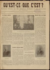 <p style=padding: 1.5 em><em>Source: Common documentation service of Toulouse-1-Capitole University, bibliothèque de l'Arsenal, class. no Res 400532.</em></p>
<strong>
In 1919, the University of Toulouse welcomed 1,200 American soldiers at the initiative of the American University Union and the Young Men's Christian Association in conjunction with the National Office of French Universities and Schools. On March 19, they published the first issue of their newspaper. It was a great success. Its circulation quickly exceeded the number of American students present in the city and the strong increase in printed copies suggested the wide reception of such a publication. Thus the third issue was published with 4000 copies and the last issues with 15000 copies. The publication ended with the 14th issue on June 30, 1919.</strong>