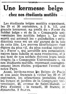 <p style=padding: 1.5em><em>Source: Royal Library of Belgium</em></br></p>
<strong>Another example of student mobilization in the rear, this time with Belgian students exiled in Paris who organized a fair to raise funds for their wounded countrymen.</strong>