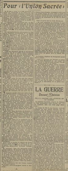 <em>Source Toulouse City Hall, Toulouse-Rosalis Municipal Library, P 015</em>
<br><br>
<strong>In another intervention, Dean Jacquier was appointed as speaker for the important gathering on 30 May 1915 in Lyon, recounted here. Bringing together religious, civil and military authorities from the city before an audience of 4,000 to 5,000 people who had come to celebrate the Sacred Union, it was an opportunity for the lawyer to give a speech on ‘German barbarism’, in which he asserted that in the circumstances of this war, hatred was a form of justice.</strong>