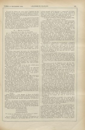 <em>Source bibliothèque Cujas, cote 9.809</em>
<br><br>
<strong>Nach weiteren Auseinandersetzungen in der Presse veröffentlicht Joseph Rambaud eine letzte Antwort in <em>L’économiste français</em>. Darin hält er unbeirrt an seiner These fest: Seiner Meinung nach lassen sich Wechselkursschwankungen nur durch das Gesetz von Angebot und Nachfrage erklären.</strong>.